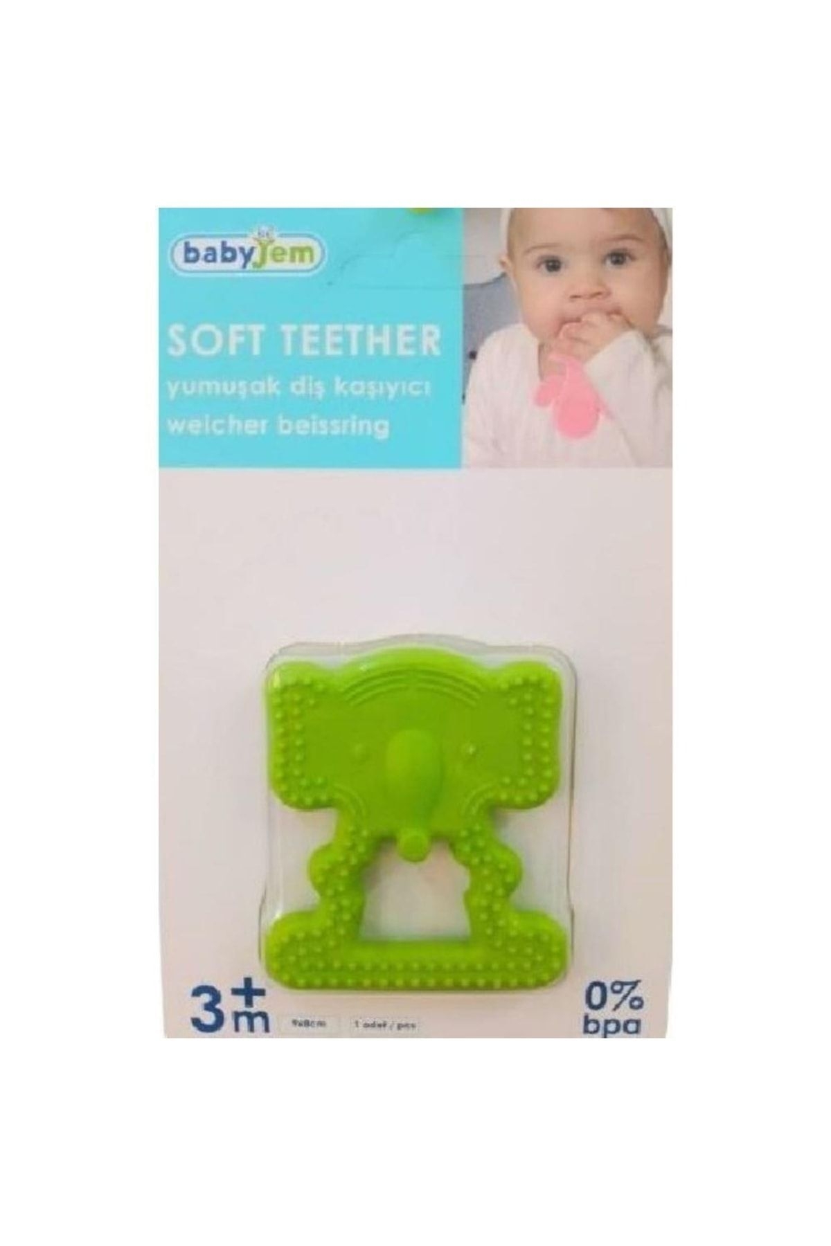 Babyjem%20Diş%20Kaşıyıcı%20Fil%20Dişlik%20Açık%20Yeşil